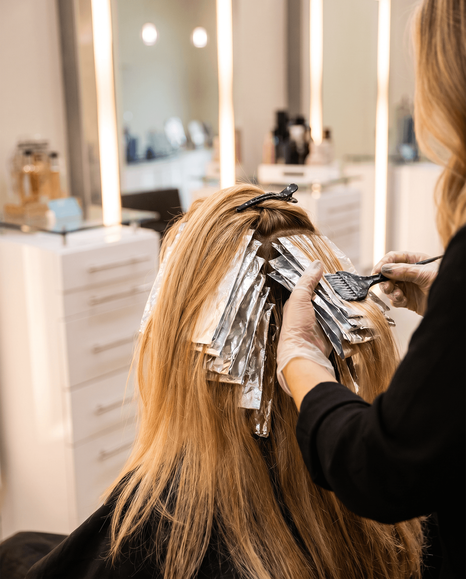 Dimensional hair color result — soft, lived-in blend