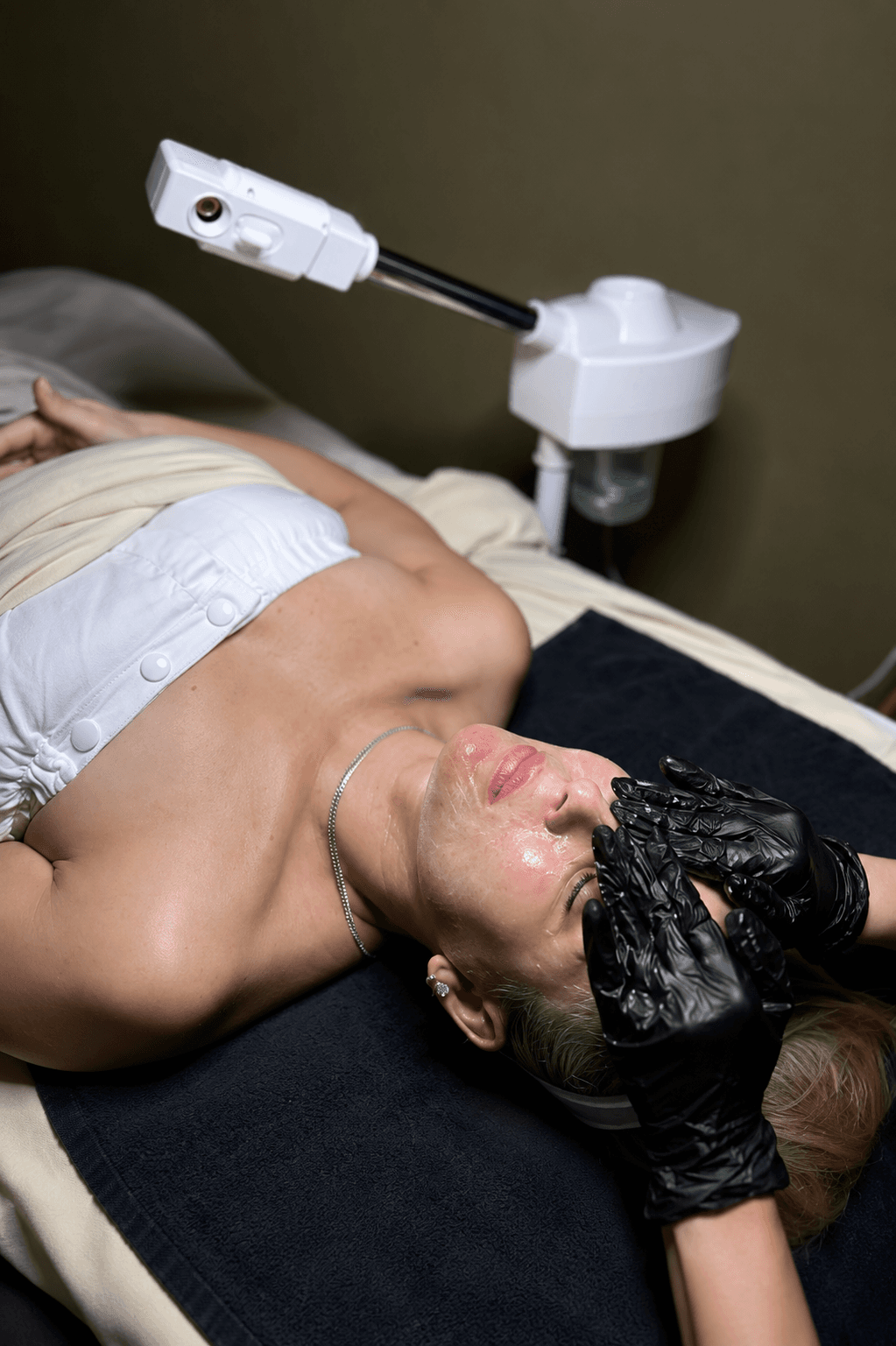 Professional facial treatment in progress at Ardan Medspa in Wellesley